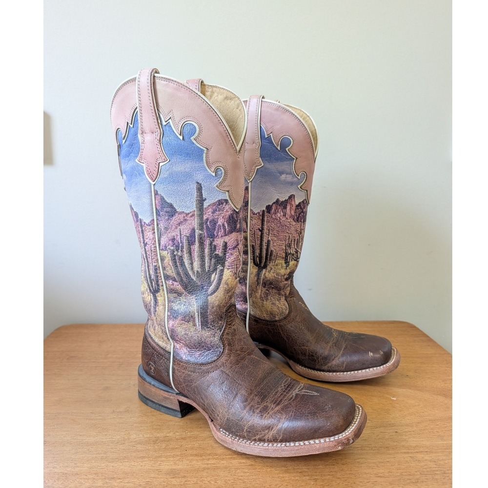 Ariat Women's Fonda Tobacco Scene Western Boots Broad Square Toe